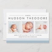 Aankondiging Metro Stripe Birth | Sky (Voorkant)