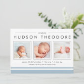 Aankondiging Metro Stripe Birth | Sky (Staand voorkant)