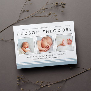 Aankondiging Metro Stripe Birth Sky