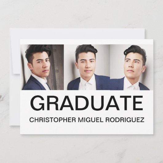Aankondiging minimalistisch fotocollage Afstuderen (Voorkant)