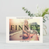 Aankondiging modern 2 Foto Afstuderen (Staand voorkant)