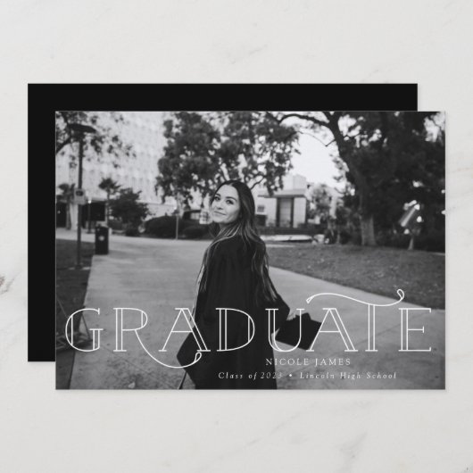 Aankondiging modern Afstuderen (Voorkant / Achterkant)