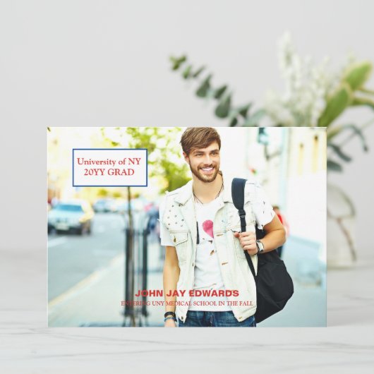 Aankondiging modern Afstuderen Afstuderen foto's (Staand voorkant)