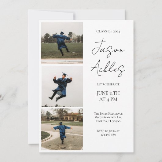 Aankondiging modern Afstuderen Afstuderen foto's (Achterkant)