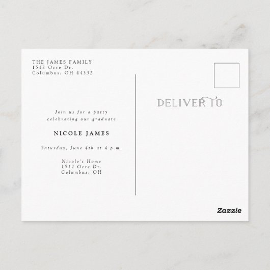 Aankondiging modern Afstuderen Briefkaart (Achterkant)