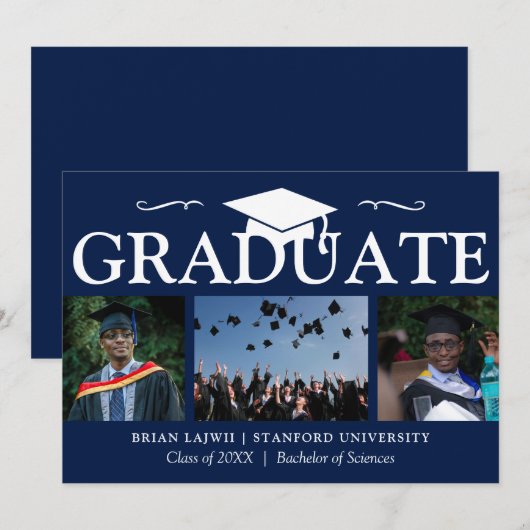 Aankondiging modern Afstuderen foto 3 (Voorkant / Achterkant)