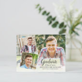 Aankondiging modern Afstuderen foto 3 Briefkaart (Staand voorkant)