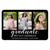 Aankondiging modern Afstuderen foto 3 Magneet (Horizontaal)