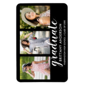 Aankondiging modern Afstuderen foto 3 Magneet (Verticaal)