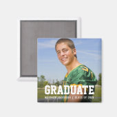 Aankondiging modern Afstuderen Foto Sq Magneet (Voorkant / Achterkant)