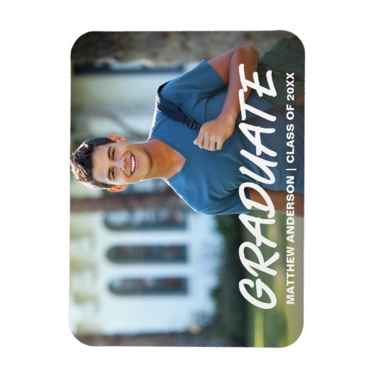 Aankondiging modern Afstuderen Foto W Magneet (Verticaal)