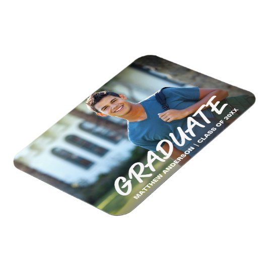 Aankondiging modern Afstuderen Foto W Magneet (Linkerzijde)