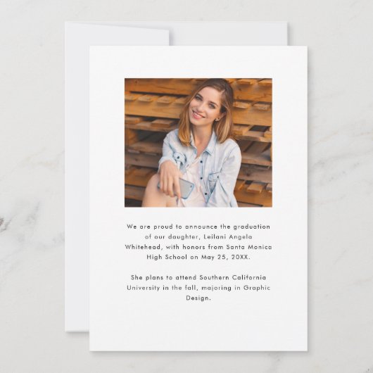 Aankondiging modern Afstuderen Foto Waterverf (Achterkant)