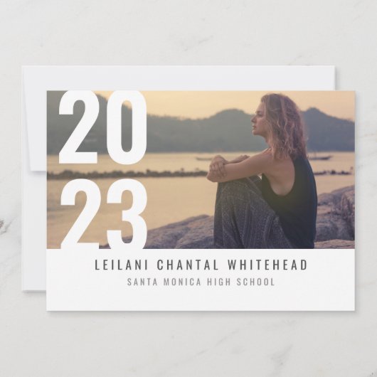 Aankondiging modern Afstuderen fotocollage zwart (Achterkant)