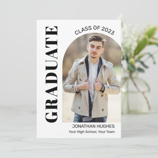 Aankondiging modern Afstuderen foto's (Staand voorkant)