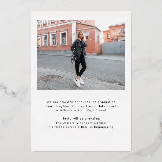 Aankondiging modern Afstuderen foto's (Achterkant)