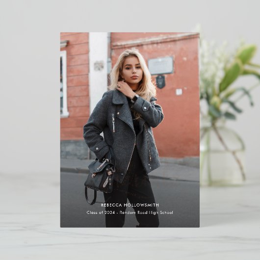 Aankondiging modern Afstuderen foto's (Staand Voorkant)