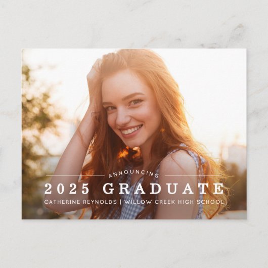 Aankondiging modern Afstuderen foto's Briefkaart (Voorkant)