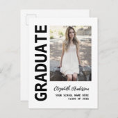 Aankondiging modern Afstuderen foto's Briefkaart (Voorkant / Achterkant)