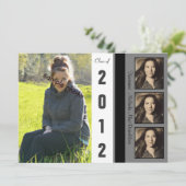 Aankondiging modern Afstuderen Grayscale (Staand voorkant)