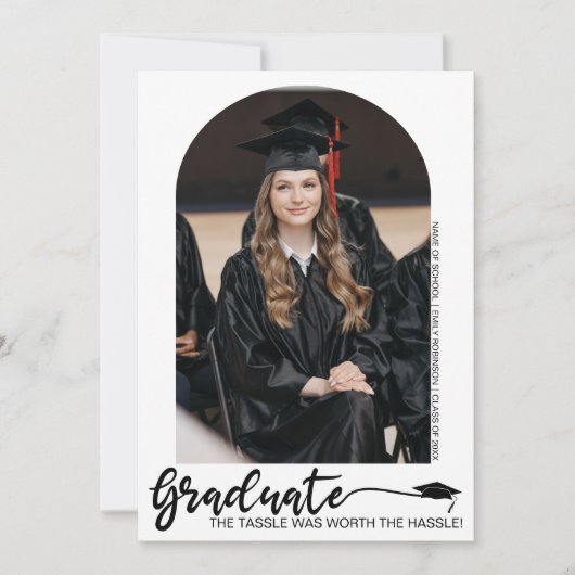 Aankondiging modern Afstuderen in Arched Photo (Voorkant)