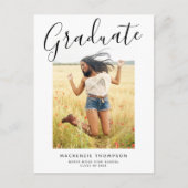 Aankondiging modern Afstuderen kalligrafie Briefkaart (Voorkant)