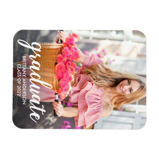 Aankondiging modern Afstuderen kalligrafie Magneet (Horizontaal)