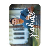 Aankondiging modern Afstuderen penseelscript Magneet (Verticaal)