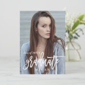 Aankondiging modern Afstuderen penseeltype (Staand voorkant)