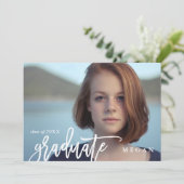 Aankondiging modern Afstuderen penseeltype (Staand voorkant)