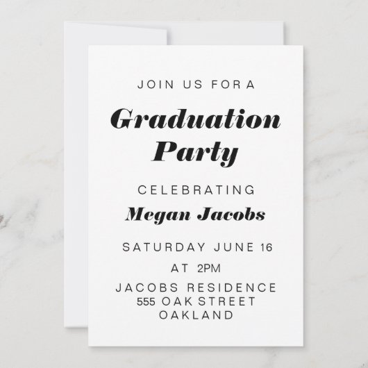 Aankondiging modern Afstuderen penseeltype (Achterkant)