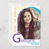 Aankondiging modern Arch Colorful Photo Afstuderen (Voorkant)