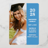 Aankondiging modern blauw Afstuderen (Voorkant)