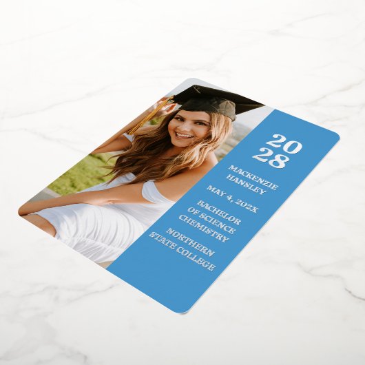 Aankondiging modern blauw Afstuderen (Gedraaid)