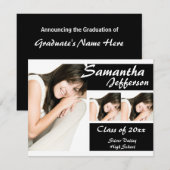 Aankondiging modern Chic 3-foto-Afstuderen (Voorkant / Achterkant)
