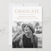 Aankondiging modern Edge Gold Photo Afstuderen (Voorkant)