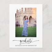 Aankondiging modern Elegant Script Afstuderen Briefkaart (Voorkant)