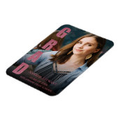 Aankondiging modern Faux Roos Gold Afstuderen Magneet (Linkerzijde)