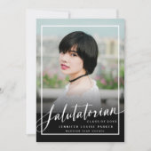 Aankondiging modern Foto Afstuderen Salutatorian (Voorkant)