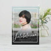 Aankondiging modern Foto Afstuderen Salutatorian (Staand voorkant)