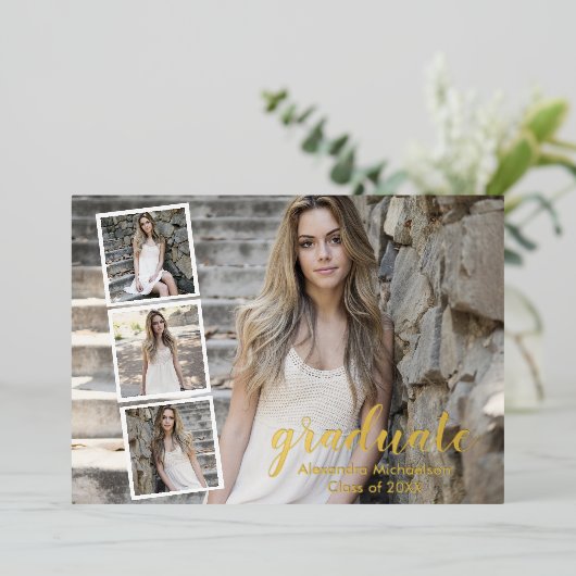 Aankondiging modern fotoAfstuderen 4 (Staand Voorkant)