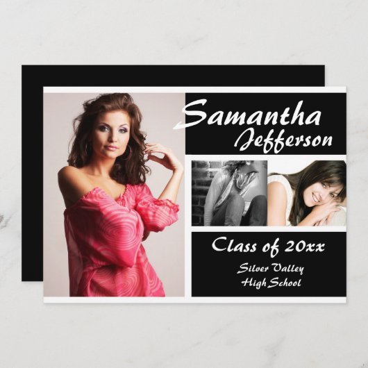 Aankondiging modern grafisch Afstuderen 5x7 (Voorkant / Achterkant)