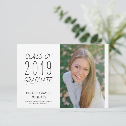 Aankondiging modern handgeschakeld mini-Afstuderen (Staand voorkant)