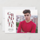 Aankondiging modern rood Afstuderen (Voorkant)