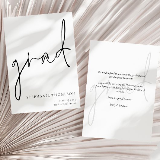 Aankondiging modern script Afstuderen