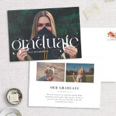 Aankondiging modern Swirl Serif Photo Afstuderen