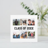 Aankondiging modern White Photo Collage Afstuderen (Staand voorkant)