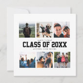 Aankondiging modern White Photo Collage Afstuderen (Voorkant)