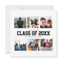 Aankondiging modern White Photo Collage Afstuderen