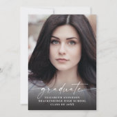 Aankondiging modern witscript Afstuderen foto's (Voorkant)